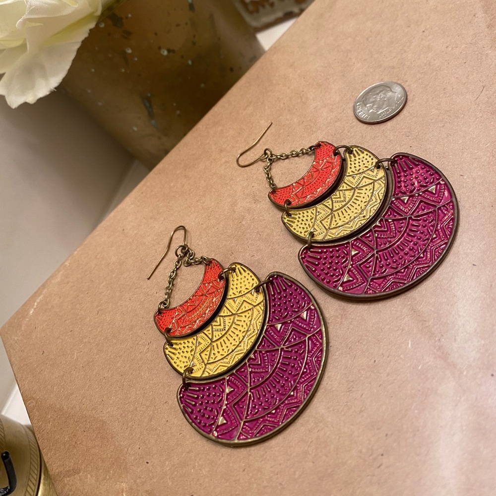 Aztec dangle earrings